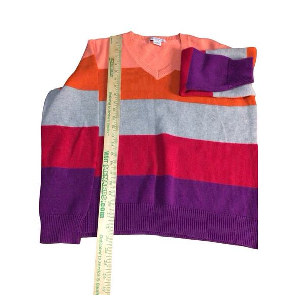 Liz Claiborne Women's Petite XL V-Neck Cotton Pullover Sweater Casual - Picture 5 of 8